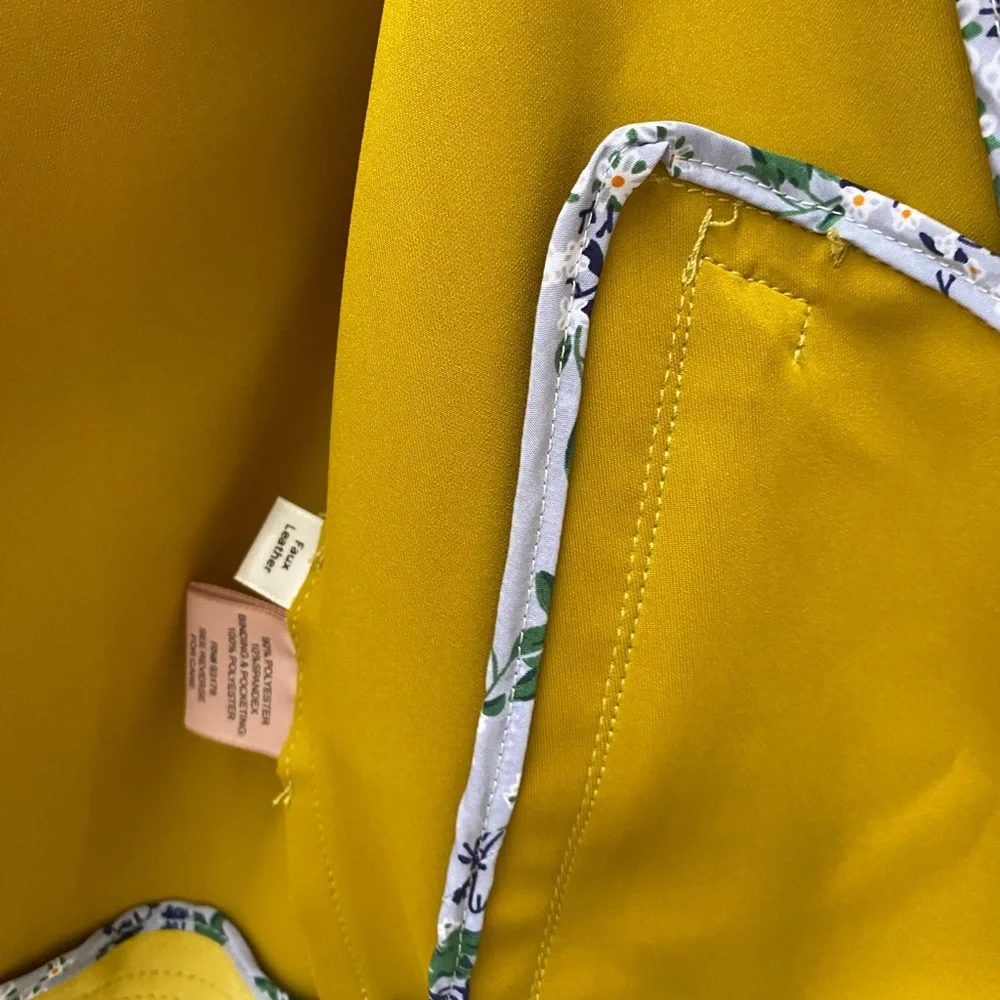 Anthropologie Yellow Moto Faux Suede Jacket - Picture 8 of 10